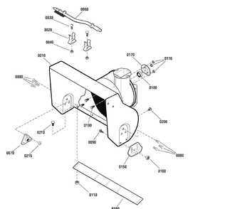Auger Housing Group Diagram and Parts List for 1695860-18-2830-31 2010 Briggs and Stratton Snow Blower